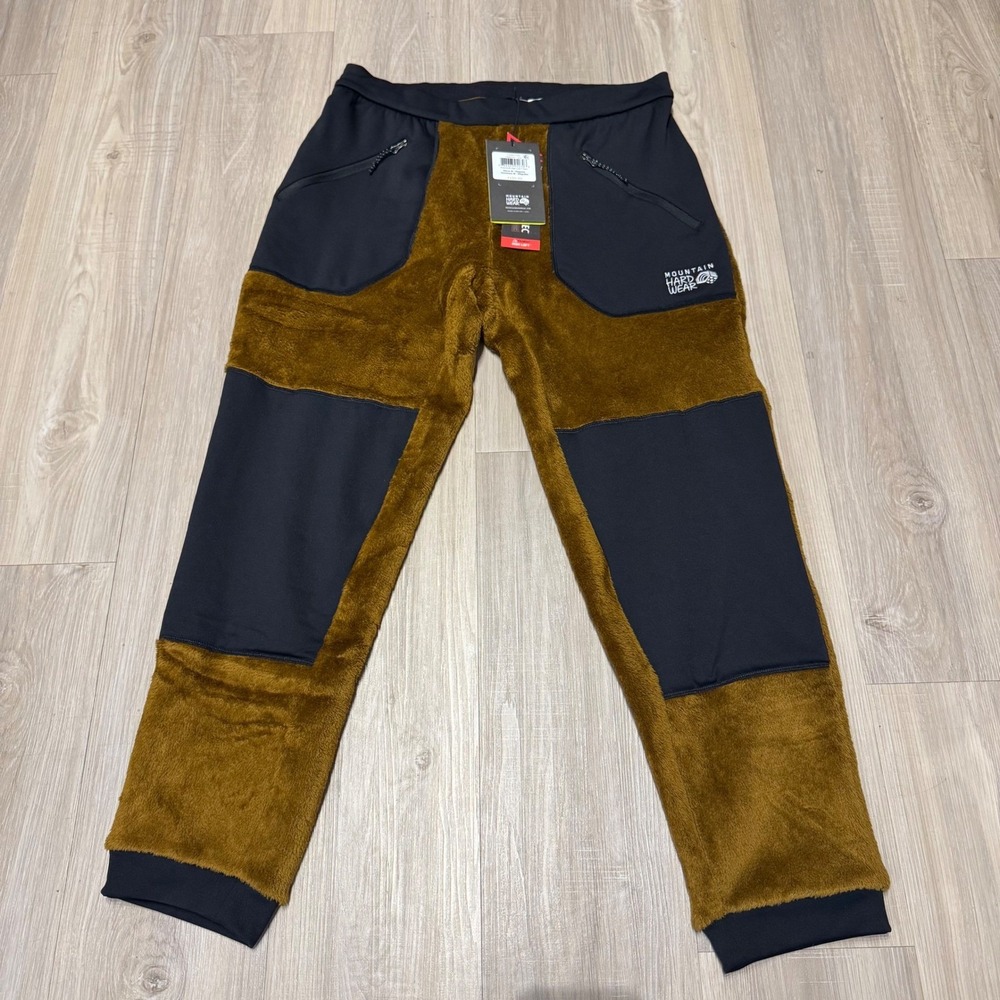 Mountain Hardwear Polartec High Loft Fleece Pants Mens M Brown Black NWT